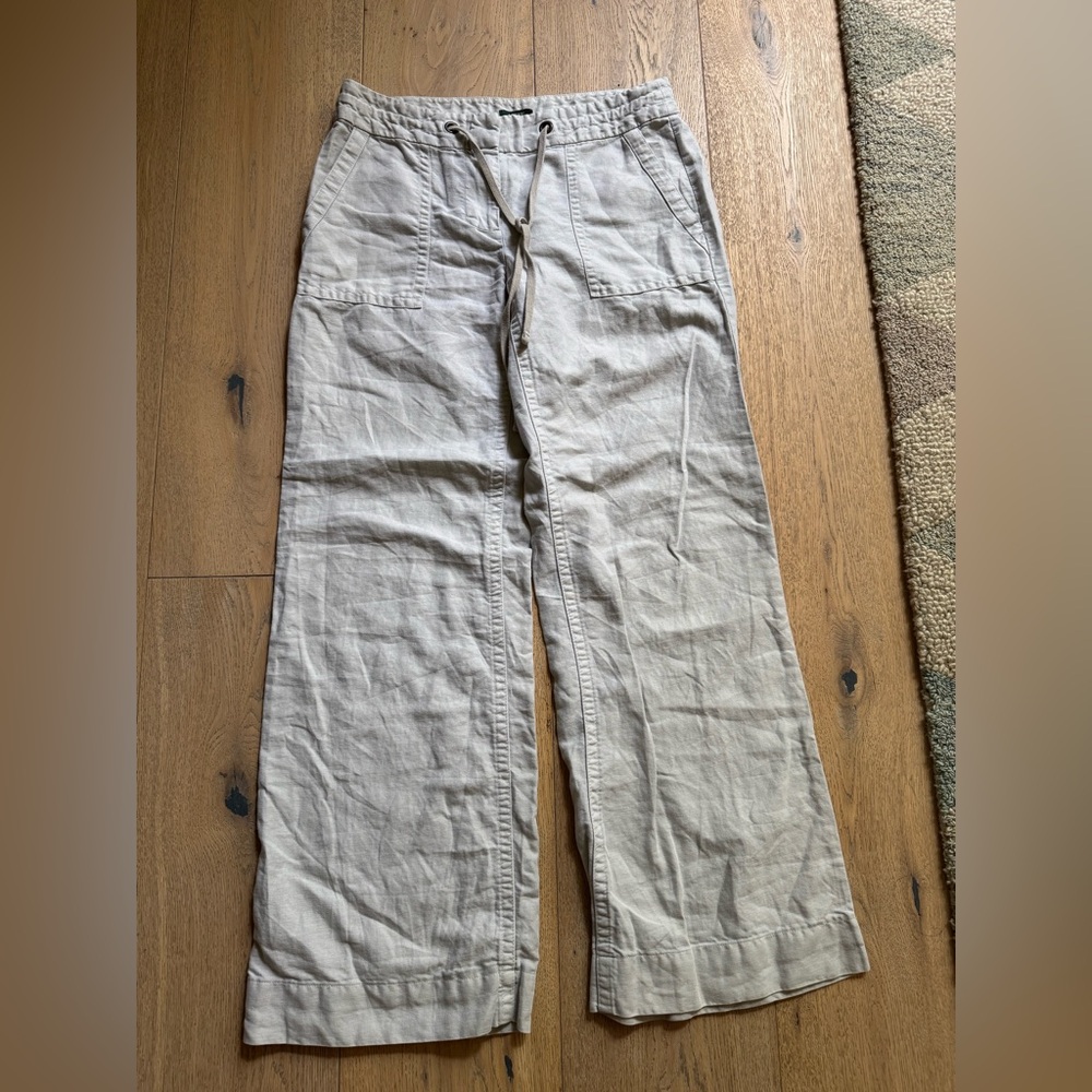 Women Tan wide leg linen  Pants